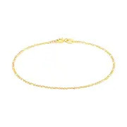 Zamel's 9ct Yellow Gold Silver Filled 25cm 1:3 Figaro 40 Gauge Anklet Jewellery