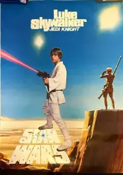 Vintage Star Wars Poster 1977 Luke Skywalker Jedi Knight 20x28 - Factors RARE
