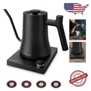 Gooseneck Electric Kettle 0.8L with Precision Temperature Control - Matte Black
