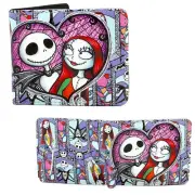 New Jack and Sally NIGHTMARE BEFORE CHRISTMAS BiFold Wallet Credit Card Billfold