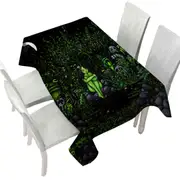 Green Wood Nymph Girl Surrounded by Odd Creatures Tablecloth