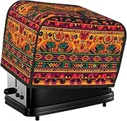 Mexican Folk Art Boho Toaster Cover 2 Slice Bread Machine Covers Waterproof Universal Size Kitchen Small Appliance Cover with Hang Loop, Dust and Fingerprint Protection