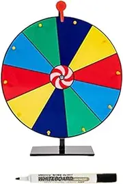 Daiilg 16In Tabletop Prize Wheel with Dry Erase Pen for Fortune Game Board Game