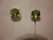 Sky Blue Topaz, Peridot 925 Sterling Silver Set of 2 Earrings