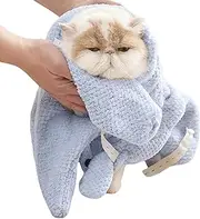 Dog Bath Robe,Quick-Dry Absorbent Coral Fleece Dog Drying Towel with Zipper Design - Pet Costumes, Cat Apparel & Accessories for Christmas, Mother's Day Or Valentine's Day