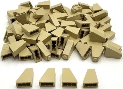 Lego 100 New Tan Slope Sloped 65 2 x 1 x 2 Parts