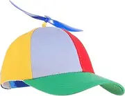 [LIFKOME] Unisex Cotton Boys and Girls Hat Summer Outdoor Sun Protection Cap Adjustable Boys and Girls Baseball Hat Detachable Propeller