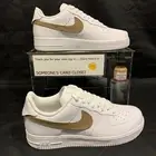 Nike Air Force 1 Low White (Capezio Tan Custom Painted Swoosh) SC-#17W