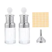 1.7 oz Clear Eye Dropper Bottle for Essential Oils, High Round Caps, Silver