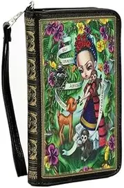 [Generic] Unibrow Girl Wristlet, Blue, Wallet, Blue, Wallet