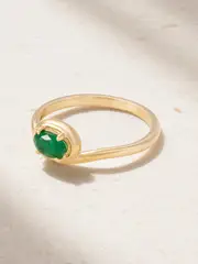 [STONE AND STRAND] STONE AND STRAND - Bonbon Merge 10-karat Gold Emerald Ring - 5 5 Gold