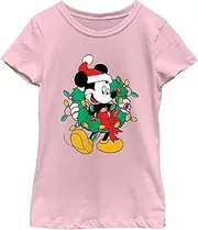 [Disney] Girl's Mickey & Friends Christmas Wreath Mickey Mouse T-Shirt
