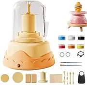 Wrap N Share Mini Pottery, Wrapnshare Pottery, DIY Pottery Set, Mini Pottery Wheel Set, DIY Kids Pottery Wheel Kit, Pottery Painting Kit, Creative Craft Kit for Home DIY Projects (Yellow)