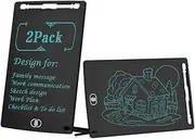 [2 Pack] TIQUS 8.5 Inch LCD Writing Tablet Pad,Checking List Memorandum to Do List for Use at Home Office Kitchen,Used for Deaf and Mute Communication [Black]