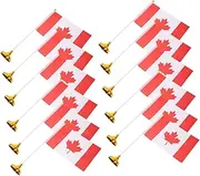 CANIGHT Canada Day Decorations 12 Pack Small Maple Leaf Flags Desk Flags Stands for Office Meeting Party Parade