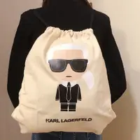 在飛比找PopChill優惠-[二手] Karl Lagerfeld卡爾老佛爺帆布束口袋 