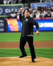 Hideki Matsui 2024 WS Game 5 First Pitch New York Yankees 8x10 MLB Photo