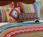 SOUTHWEST LODGE SIESTA 5pc King QUILT SET : RED GREEN SOUTHWESTERN NATIVE TRIBAL