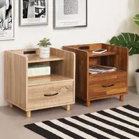 在飛比找momo購物網優惠-【Homelike】傑歐附插座床頭櫃(床邊櫃)