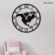 American Design Modern Metal Wall Clock With Roman Numerals,Unique Large Silent