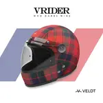 【VRIDER】VELDT MAC PHAIL 蘇格蘭紋 真皮內襯 碳纖維 全罩式 3/4罩 復古帽 樂高帽 台灣總代理