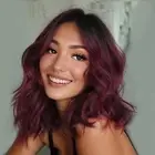 Short Burgundy Human Hair Wigs Ombre Wine Red Wavy Lace Front Wig Pre Plucked