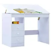 Kids Tilt Table Children Drawing Writing Study Play Desk Storage Drawers White