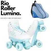 Rio Roller Lumina Roller Skates White Blue + FREE SFR SKATE BAG