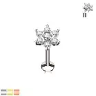 CZ Star Internal Thread Labret Monroe Daith Tragus Helix Ear Cartilage Studs