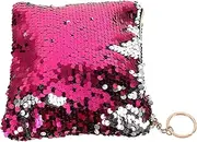 Ipetboom Fashion Purse Zipper Handbag Durable Sequined Cosmetic Bag for Women Coin Storage Organizer Stylish Rosy Silver for Daily Use Parties and Shopping