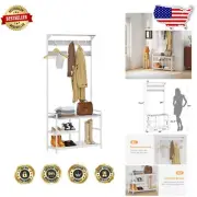3-in-1 Coat Rack Shoe Bench Hall Tree - Stylish Entryway Storage Solution