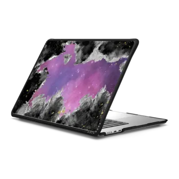 MacBook Air 15-inch (M2 - M4) Impact Case Black white gold pink purple watercolor nebula painting