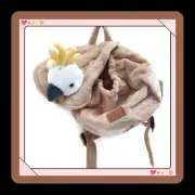 Child's Plush Backpack Aussie Cockatoo on Backflap ~ Approx. 23cmx 20cm