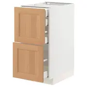 METOD / MAXIMERA base cb 2 frnts/2 low/1 md/1 hi drw, white/Vedhamn oak, 40x60x80 cm