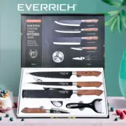 6PCS Multifunctional Chef Knife Set Stainless Steel Chef Sharpener Cleaver Gift