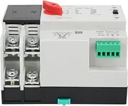 Domary Dual Power Automatic Transfer Switch, Uninterrupted 2 Way Controller ZGQ5-100/2P with Silver Contacts and Flame-Retardant Material