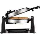 Waffle Maker, 180° Flip Iron w/ Non-Stick Plates, Adjustable Timer