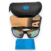 Costa Del Mar Sunglasses Reefton PRO Matte Black Polarized Green Glass w/case