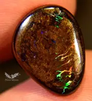 6.40 cts Opal Bright Red Green Australian Boulder Solid Polished Stone #6.200