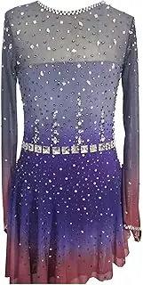 [Zagitova] Ice Figure Skating Dress for Girls with Shiny Rhinestone Patchwork Women Gradient Competition Dance Outfit