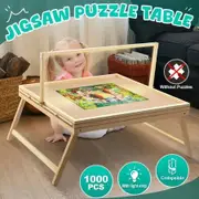 1000pcs Jigsaw Puzzle Table Board Tray Wooden Games Desk Plate Portable Holder Folding Legs 4 Drawers Adjustable Light Strip