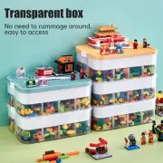 Building Blocks Storage Box 1-3 Layers Stackable Toys Organizer with Handle