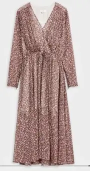 New Ted Baker Vallyy Draped Midi With Batwing Sleeve Purple Dress, Size 2/US.4-6
