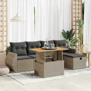 Garden Sofa Set Grey Modular Outdoor Furniture Cushions Storage Weatherpro 28054