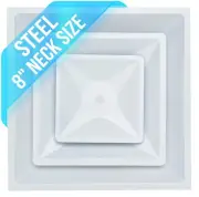 24" x 24" Steel T-Bar Drop Ceiling Lay in Air Supply Diffuser with 8" Neck