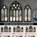 3Pcs Arched Window Wall Mirror Set Gothic Wall Mirror Decor Cathedral ▣