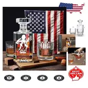Personalized Whiskey Decanter Set with 2 Glasses - Perfect for His Special Day