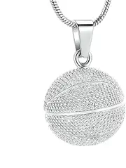DOTUIARG Cremation Jewelry Basketball Ball Shape Urn Pendant Necklace Ash Urn Jewelry Pet Cremation Ashes Keepsake