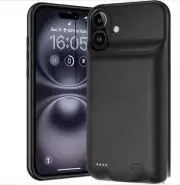 Power Case for iPhone 16Plus Battery Charger Case Power Bank Charging Cover Pack