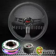 BLACK STEERING WHEEL + NEO CHROME QUICK RELEASE FOR NISSAN PULSAR MAXIMA ALTIMA (for: Nissan)